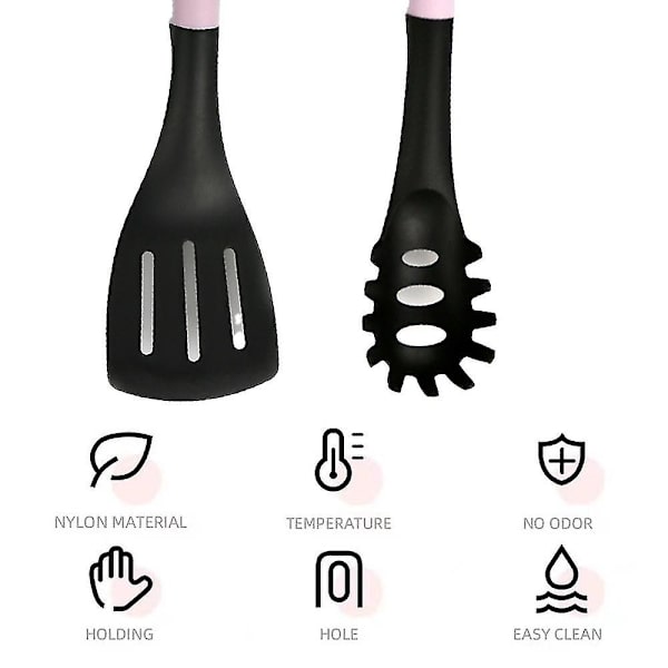Rosa nylonspatel Non-stick Pan Special Cooking Colander Kök