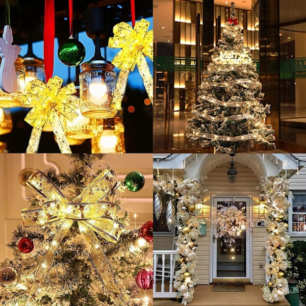 Julgransbelysning, 10m 100 LED Julgransslinga Vattentäta Ljusslingor Juldekorationer Hängande, Guld