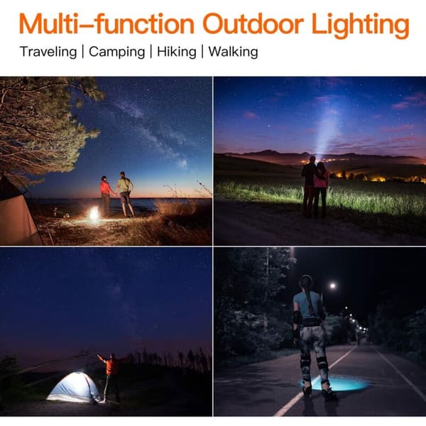 LED Camping Spotlight - Svart - Strålkastare med Vikbart Stativ för Camping