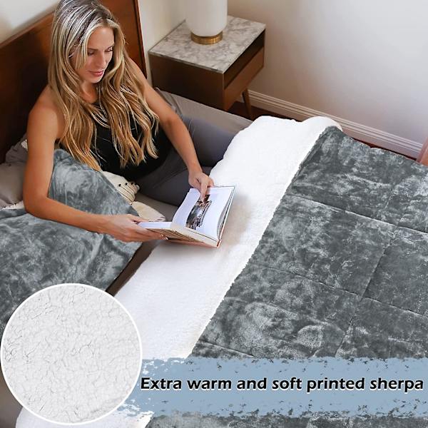 Twin Size Fleece Sherpa Dynebetræk Sæt 2stk, Fluffy Varm Blød Sengetøj Quiltdynebetræk Sæt, Grå, 160 X 220cm, 1 Dyne Og 1 Pudebetræk