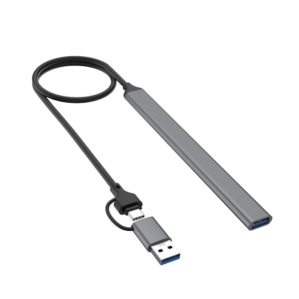 7-porttinen USB-keskitin, ohut ja pieni, 2-in-1 (USB-C + USB 3.0) -&gt; USB 2.0 x 6 + USB 3.0 x 1, 5 Gbps nopea tiedonsiirto USB3.