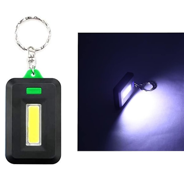 2 stk. Mini LED-lommelykt nøkkelring, Mini nøkkelringlys nøkkelringer med nøkkelring, Cob LED liten nøkkelring lommelykt, Mini Ultra -aya