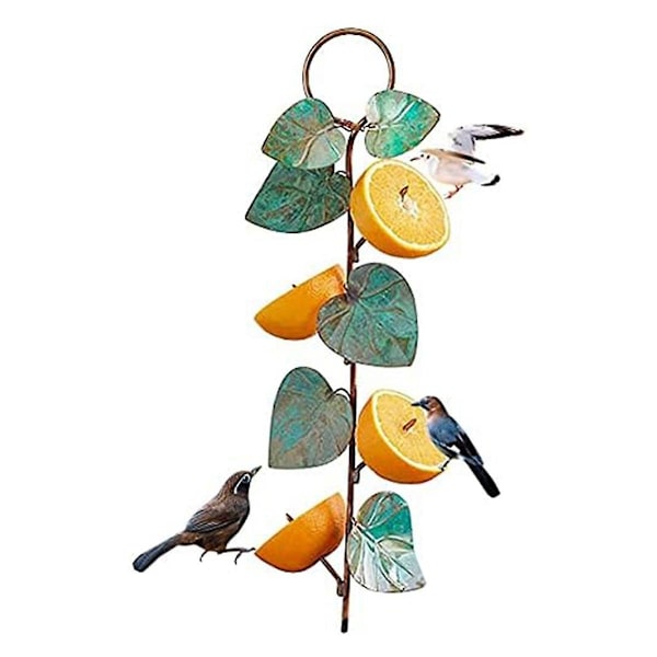 Oriole Fågelmatare För Utomhus Hängande Grön Blad Orange Frukt Fågelmatare Utomhus Trädgård