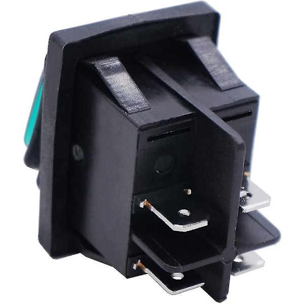 2 st vippströmbrytare vattentäta 16a 250v 20a 125v 4 stift 2 lägen på/av dpst grön