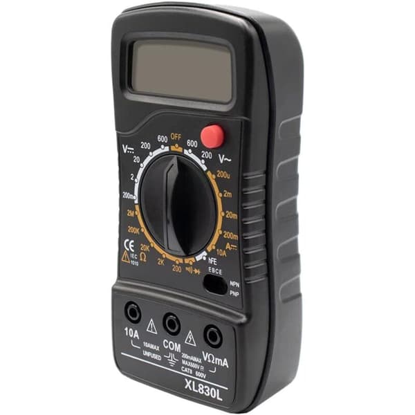 Digitalt Multimeter 2000 Tællinger Cat III 1000V med Testledninger