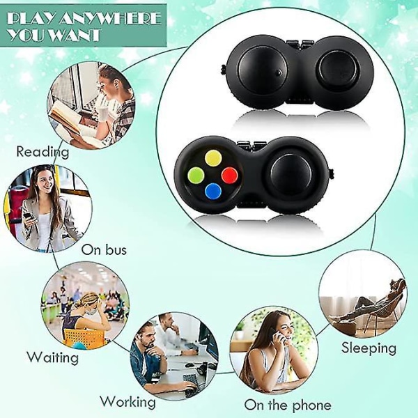 4 stk. Fidget Game Controller Pad, Nøglering Fidget Til Voksne Teenagere, Angst Og Stress Relief Sensorisk Legetøj