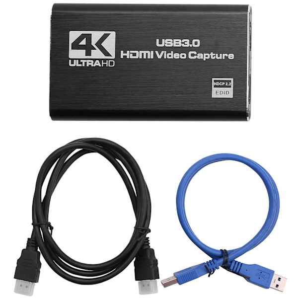 Audio Video Capture Card, 4k Usb 3.0 Capture Adapter Videokonverter for Gaming Streaming Live Sending