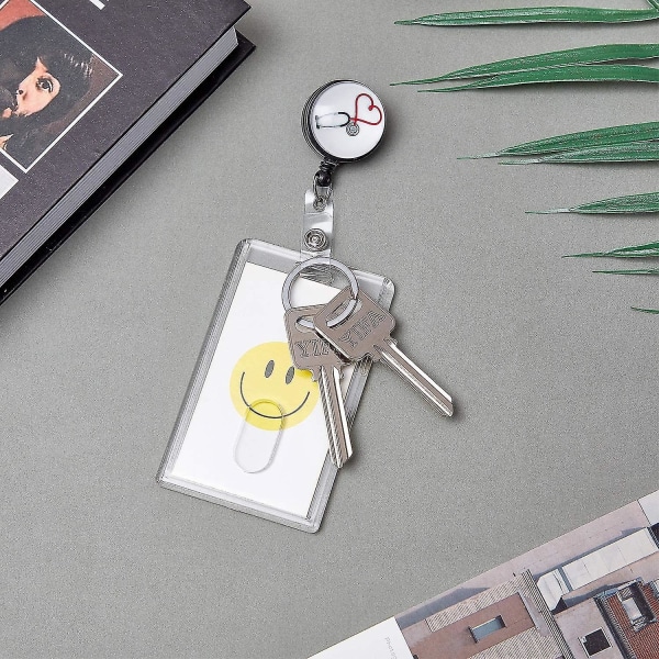 4 stk. Sygeplejerskedag Tilbagekaldelig Badge Alligator Clip Tilbagekaldelig Badge Holder Id Badge Reel Holder
