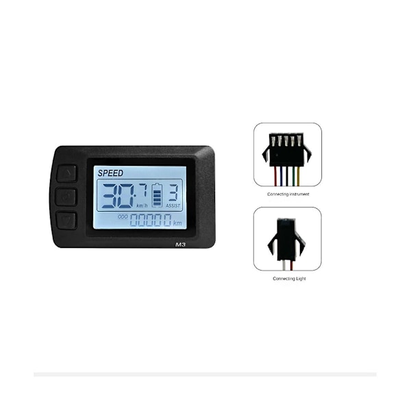 Ebike Lcd-m3 Display 24v36v48v Sm-kontakt Anslutning Display Lämplig För Elektrisk Cykel Smart C