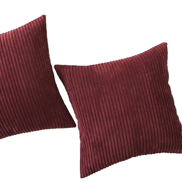 Ryggkuddefodral 2-pack Dekorativt Randigt Corduroy Rektangulärt Kuddfodral