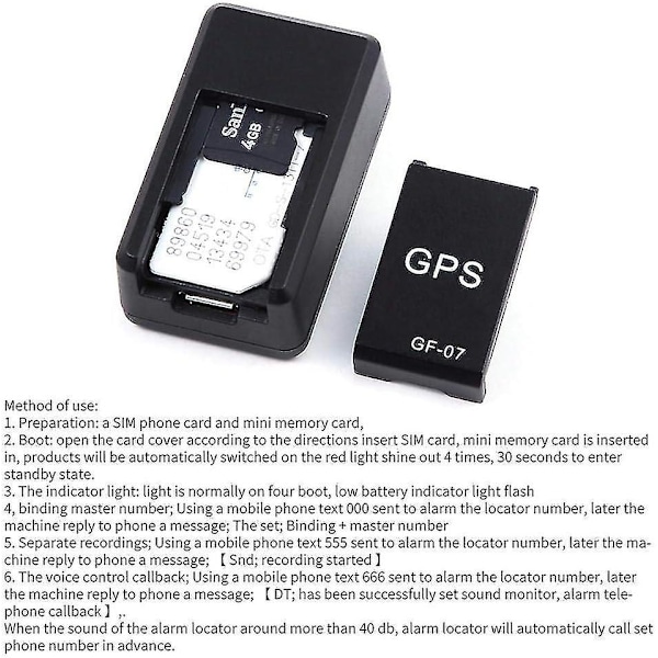 Gf07 Mini Bil Magnetisk GPS Tracker, Bærbar Magnetisk Sporingsenhet i Sanntid