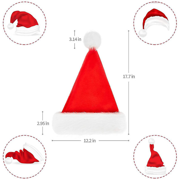 Julehatte Santahat Juleferiehat Unisex Fløjl Komfort Julehatte