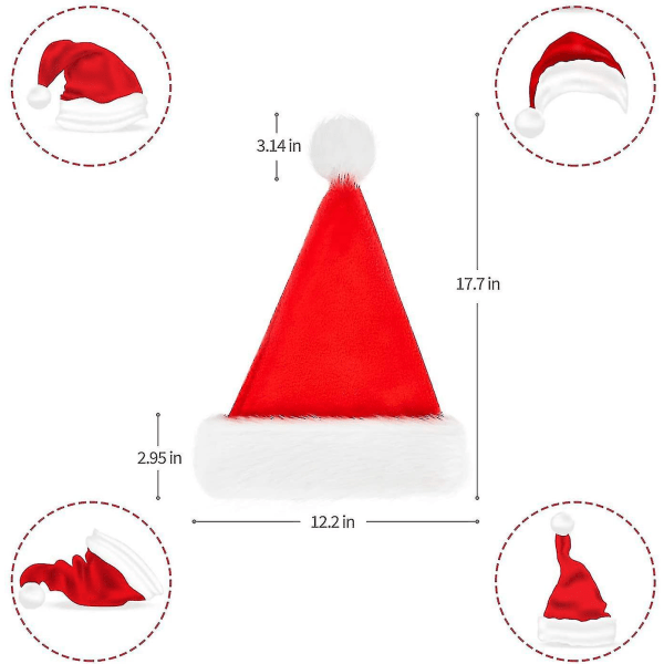 Jultomteluva Julhatt Julhelghatt Unisex Sammet Bekväma Julhattar