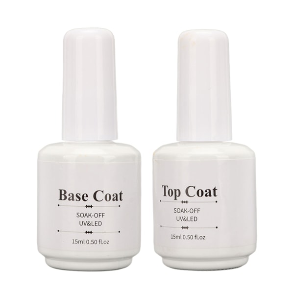 Nagelbas och Topplack Set Super Ljus Långvarig Säker UV Gel Polish Nagelkonst Set för Nagelsalong 0.2