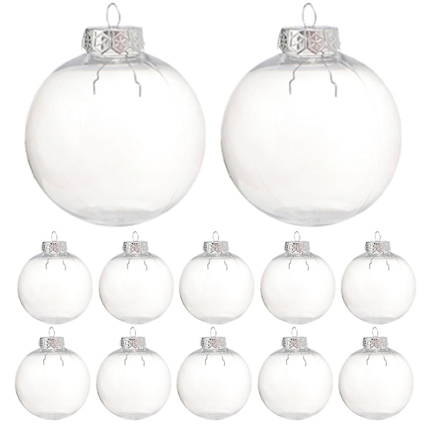 15pcs Empty Balls Christmas Ball Ornaments Hanging Baubles Fillable Ornaments For Christmas Tree