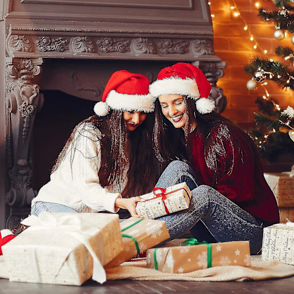 Julehatte Santahat Juleferiehat Unisex Fløjl Komfort Julehatte
