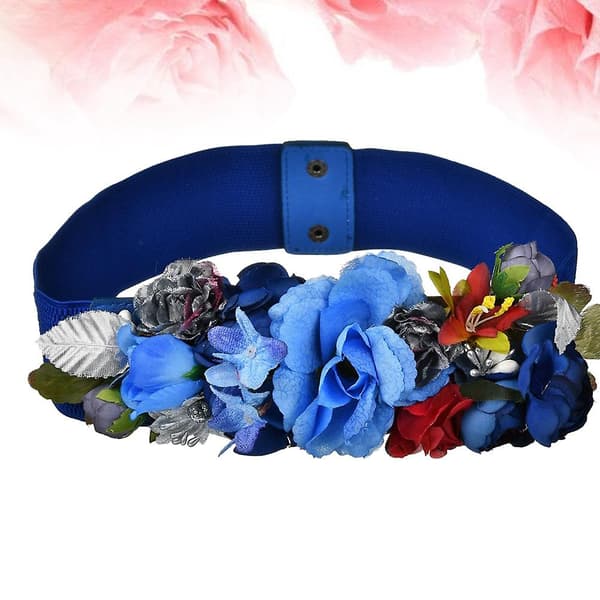 Moderigtigt elastisk blomsterbælte til kvinder (Blå, 60-80 cm)