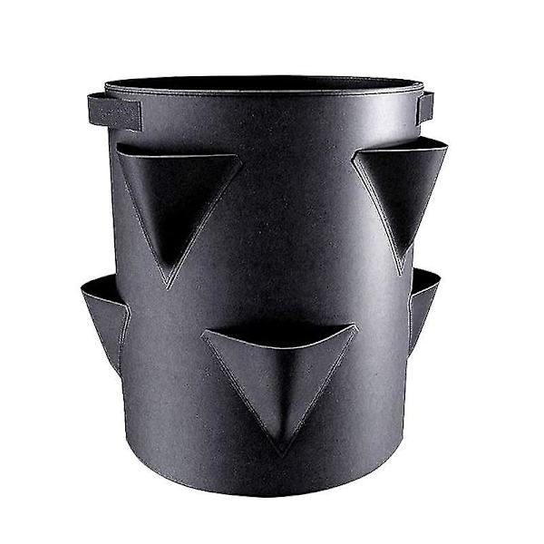 Set med 2 jordgubbsodlingspåsar i filt - 30 x 35 cm - Odlingspåse för jordgubbar och små grönsaker - Påse för trädgårdar, balkonger, växter, påsar för