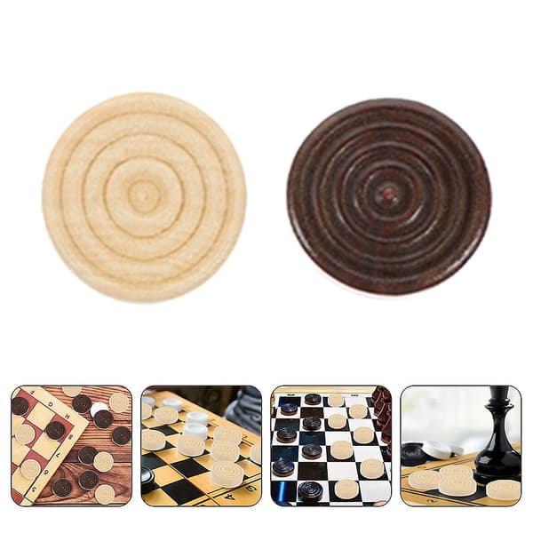 72 stk. Backgammon-sjakkbrikker i tre, brikker til brettspill, tilbehør til brettspill