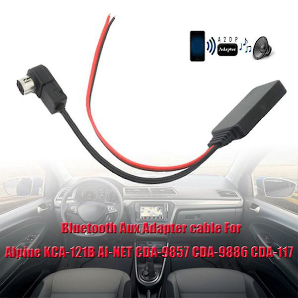 Bluetooth Aux-adapter til bil - Trådløs lyd - Telefonopkald - Håndfri mikrofon til Kca-121b Ai-net Cda-98