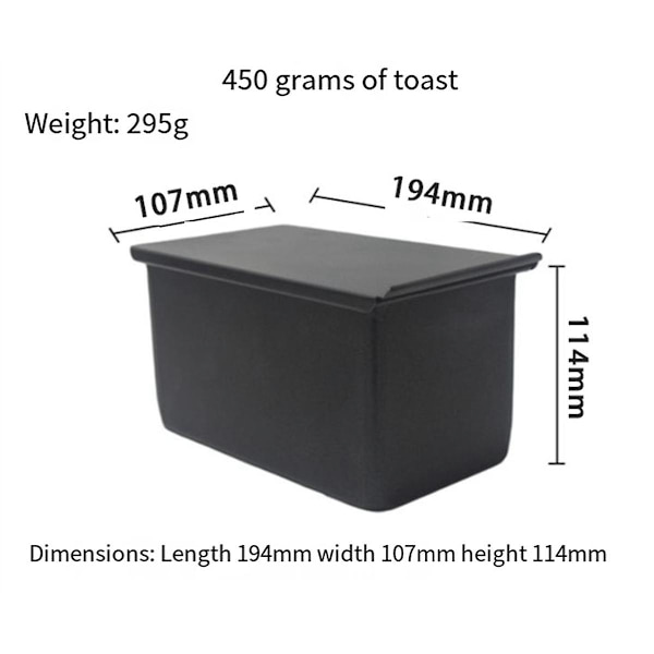 Brødform Flad Toastboks Non-Stick Brød Toastform Med Dæksellåg Rustfrit Stål Bageform Til Kit