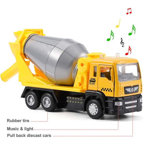 Leksakskran Metallbilar Bygglastbil med Ljus och Ljud Tillbakadragningsfordon Leksaksbilar för barn