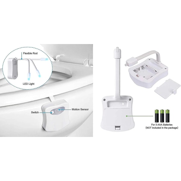 Rörelsesensor Toalett Nattljus Hem Toalettljus Badrum Kropps Rörelsesensor Toalettstolssits