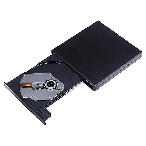 USB 2.0 Ekstern CD-brænder DVD/CD-læser Genopskriverdrev til Windows OS Bærbar computer (Sort)