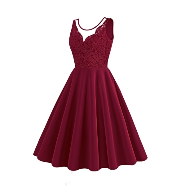 Elegant cocktailklänning för kvinnor röd XL