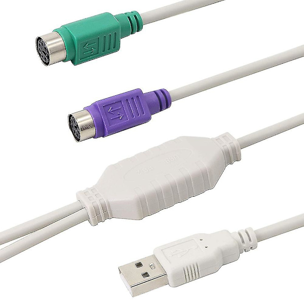 Ps2 Usb-kabeladapter för tangentbord och mus med Ps/2-gränssnitt