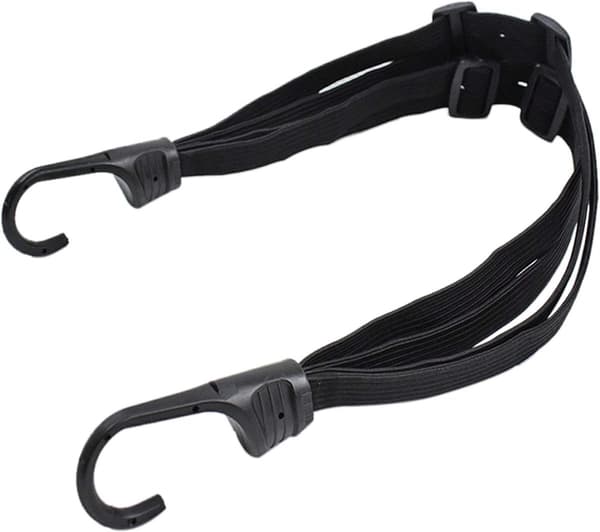 2-pak elastiske laststropper, nylon og latex, justerbare kroge til cykler, motorcykler og bagagebærere, sort, 60cm/90cm