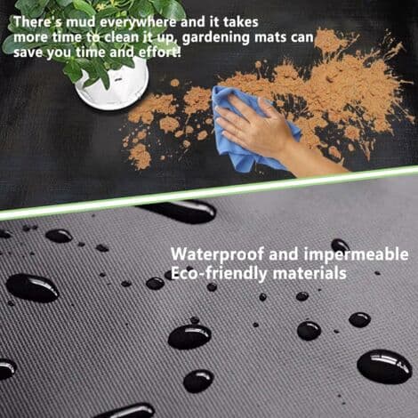 Waterproof Repotting Mat 100 x 100 cm and Foldable 68 x 68 cm – Thick PE Material with Double PVC Coating – Surface Protection