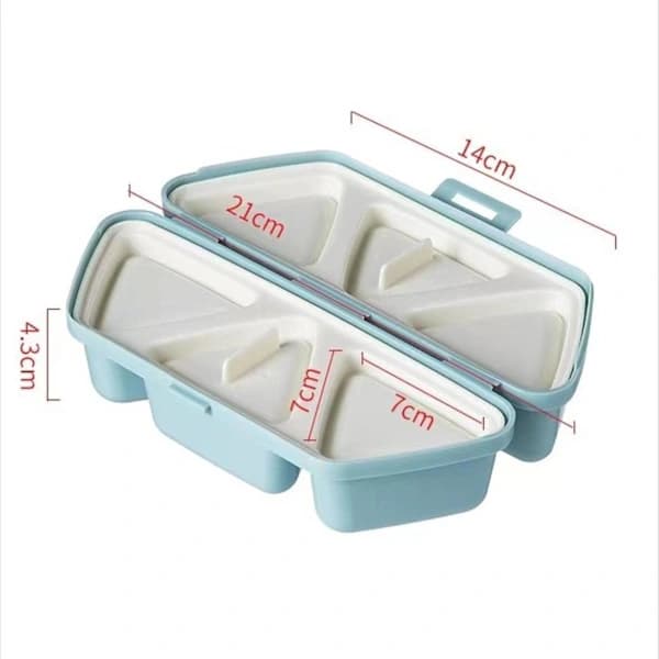 Trekantet Onigiri Form Madkasse PP Sushi Risbold Beholder til Picnic Arbejde Snacks Blå 21 x 4.3cm Blue 21x4.3cm