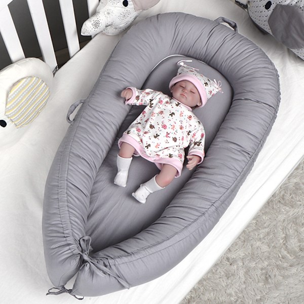 Babynest - Vändbart överdrag i ekologisk bomull och mjuk velour - Newb