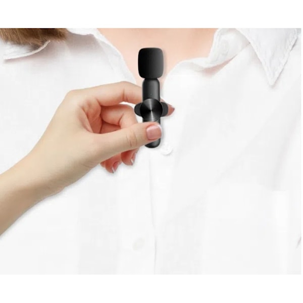 black wireless microphone Lavalier Microphones for USB-C Microphone,Mini Microphone with Noise Reduction for Video Recording