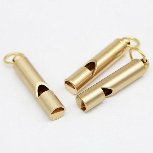 6 stk. Guld Messing Fløjter med Snore til Hjem og Udendørs Brug, Små Fløjter med Snore (4,7 * 0,9 cm)