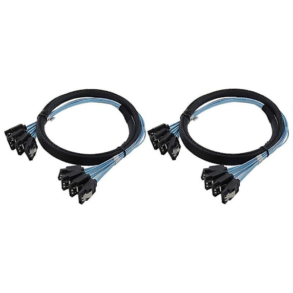 3x SATA-kabel, höghastighetskabel 6 Gbps, 4 portar/set, hög kvalitet för server, 0,5 meter