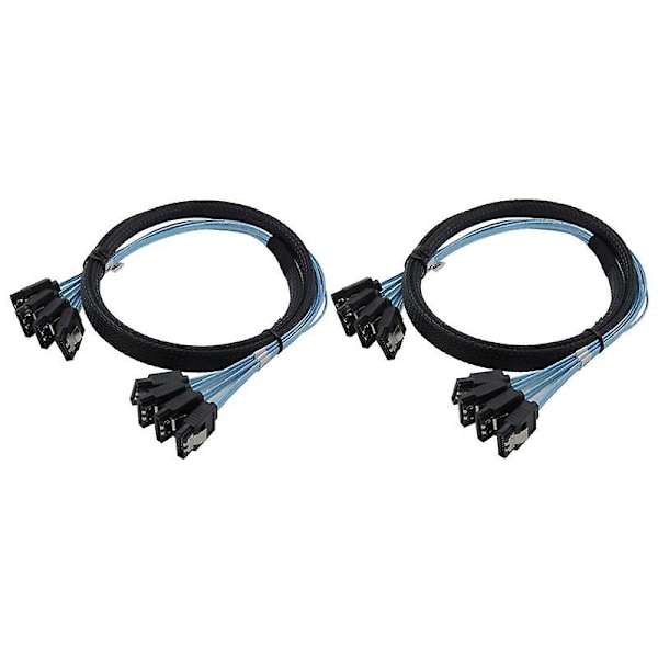 3x SATA-kabel, høy hastighet 6 Gbps, 4 porter/sett, høy kvalitet for server, 0,5 meter