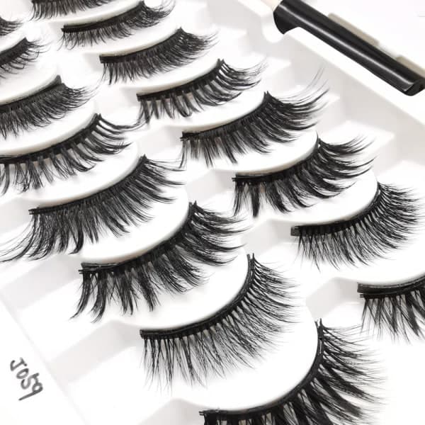10 par magnetiska ögonfransar Eyeliner Liquid & Pincett Set