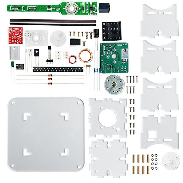 Platt rotations-LED-punktdisplay DIY-kit 51 enkelchips mikrodator svetsning DIY elektroniska delar, nej