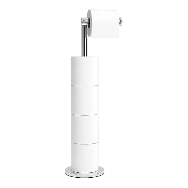 Toiletpapirholder, fritstående, rustfrit stålpapirlager til 5 papirruller, toiletpapirholder