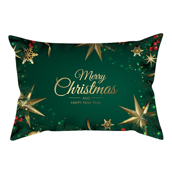 5 st Kuddar - Allmän Stil Röd Jultema Rektangulär Plysch Dekorativ Kuddfodral Soffa Kuddfodral 30x50 Cm
