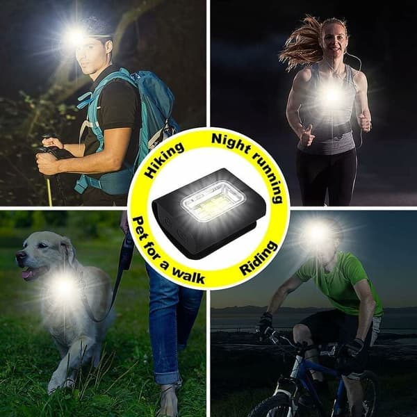 USB Oppladbar LED Brystlampe for Løping, 4 Lysmoduser, Kompatibel med Utendørsaktiviteter - Jogging, Camping