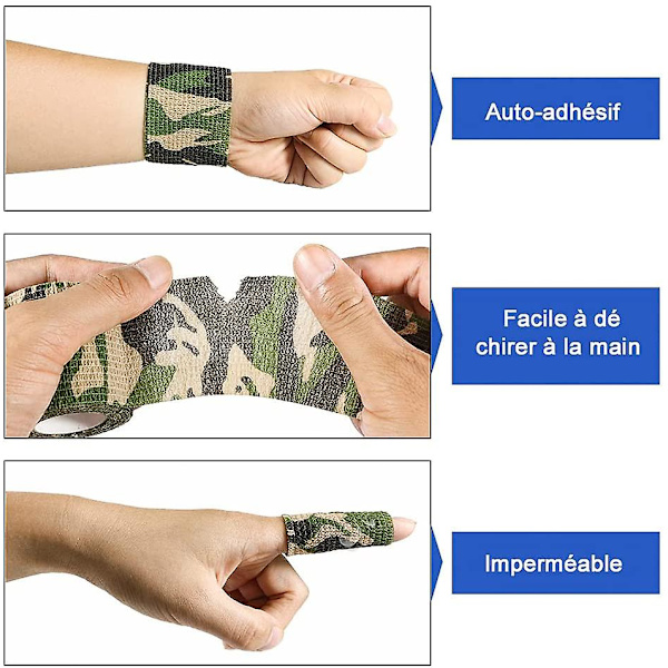 8 rullar kohesiv tejp kamouflage självhäftande bandage kohesiv camo själv