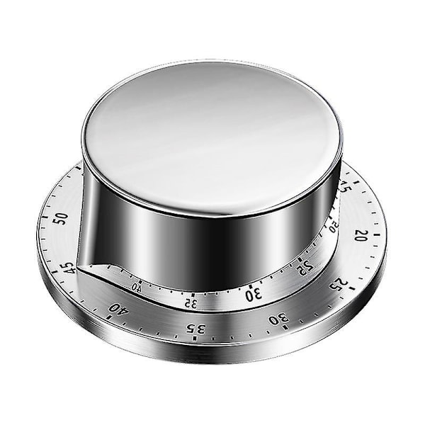 Køkken Timer med Magnetisk Bund Køkken Gadgets Madlavningsredskaber Rustfrit Stål Køkken Timer (1 stk) Sølv -t