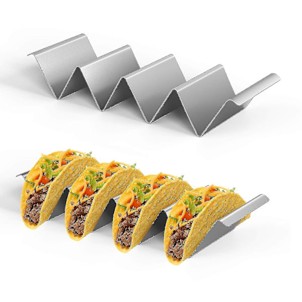 1 stk. Tacoholdere, 4 rum Tacoholder Ovnsikker Rustfrit stål 304 Tacoholder Til Restaurant Og Hjem