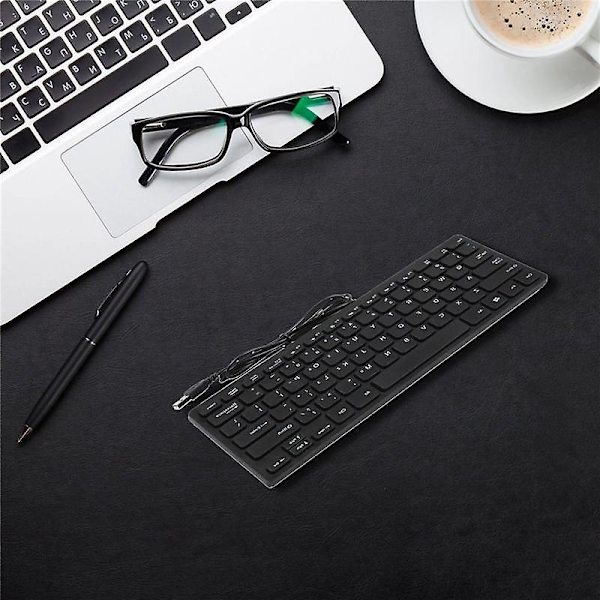 3x Trådad tangentbord Ultratunn tyst liten storlek 78 tangenter Mini multimedialt Usb-tangentbord för bärbar dator