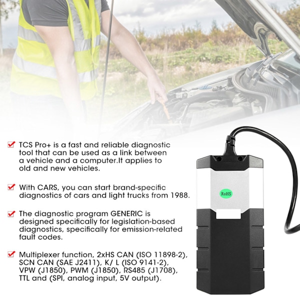 TPS CDP 2016R Skannerikoodinlukija Testeri Auto Kuorma-auto Diagnostiikkatyökalu Instrumentti ilman Bluetoothia 0.6