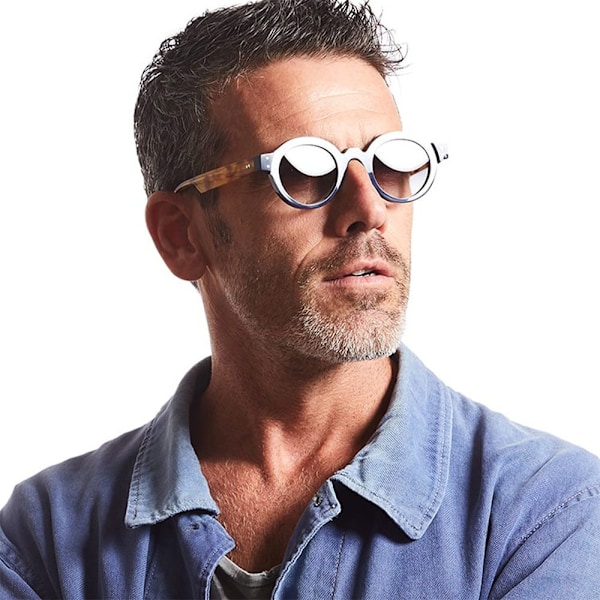 Pyöreät aurinkolasit Punk Shades UV400 Trendikkäät kirkkaat linssit Y2K-lasit Leopard