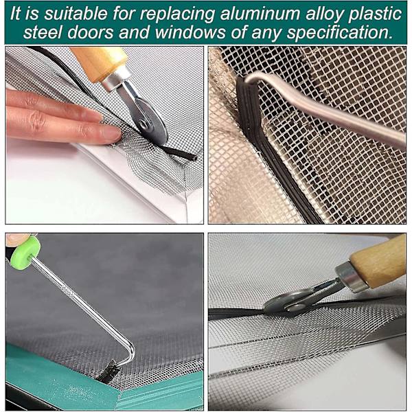 Putkityökalu puukahvalla ja teräsrenkaalla Työkalu Retractable Roller Sieve Window Spline Roller